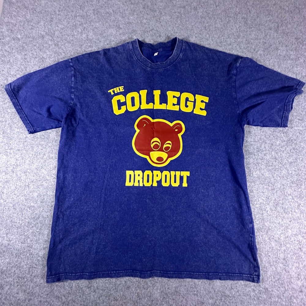 Kanye West T-Shirt Mens XXL Blue The College Dropout Acid Wash Graphic